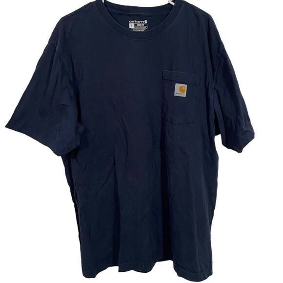 Carhartt Navy Blue Loose Fit Short Sleeve T-Shirt - Picture 1 of 3